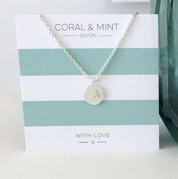 Birdy Necklace   Coral and Mint